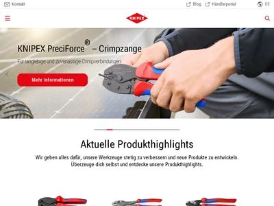 Website von KNIPEX-Werk C. Gustav Putsch KG