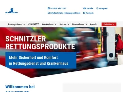 Website von Schnitzler Rettungsprodukte GmbH und Co. KG