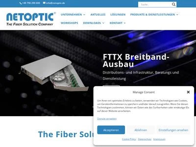 Website von NETOPTIC GmbH The Fiber Solution Company