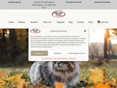 Website von Pro Pet Koller GmbH & Co. KG