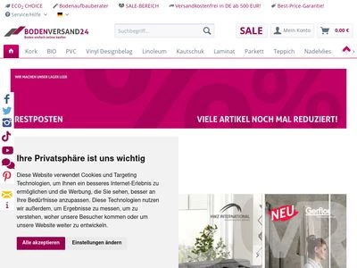 Website von Bodenversand24 GmbH