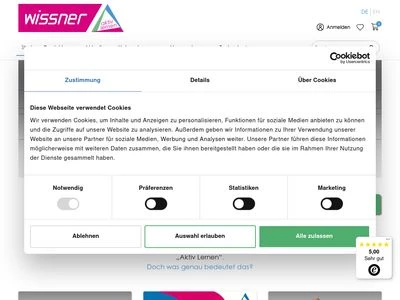 Website von WISSNER GmbH