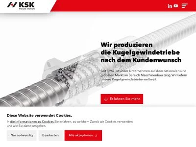 Website von KSK Precise Motion a.s.