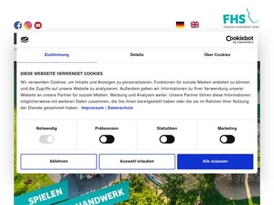 Website von FHS HOLZTECHNIK Freizeit-, Holz- und Spielgeräte GmbH