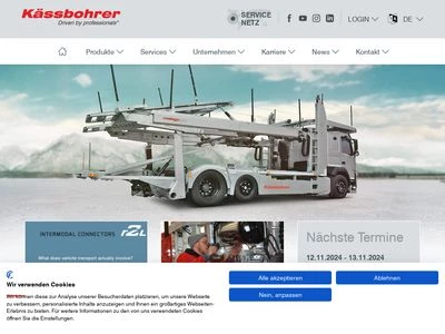 Website von Kässbohrer Transport Technik GmbH