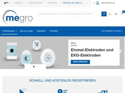 Website von megro GmbH & Co. KG