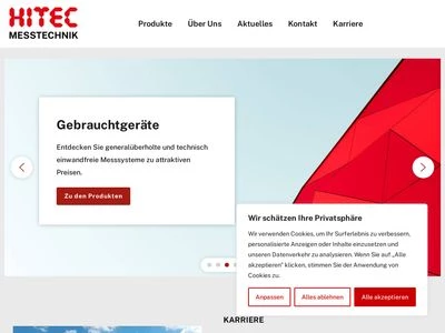 Website von HITEC Messtechnik GmbH