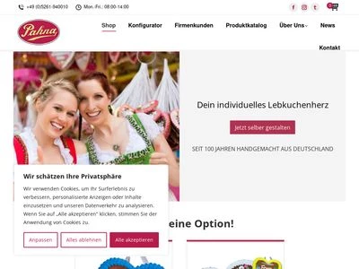 Website von Pahna Lebkuchen GmbH