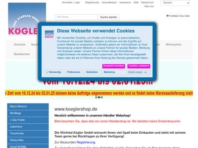 Website von Winfried Kögler GmbH