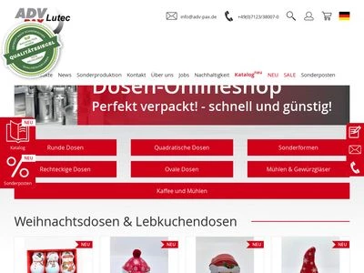 Website von ADV PAX Lutec GmbH