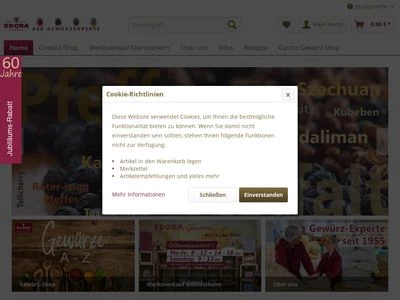 Website von Edora Gewürze Eduard Dornberg GmbH & Co. KG