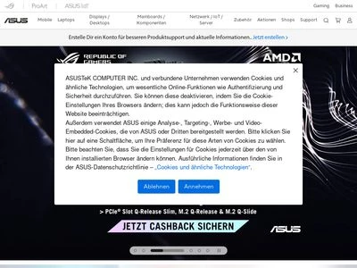 Website von ASUS Computer GmbH