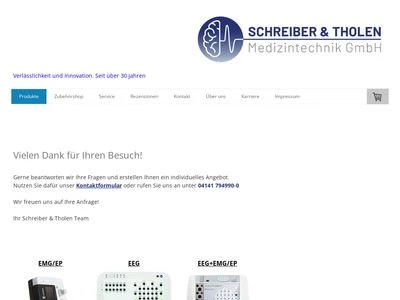 Website von Schreiber & Tholen Medizintechnik GmbH