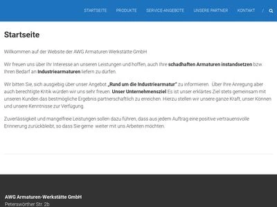 Website von AWG Armaturen-Werkstätte GmbH