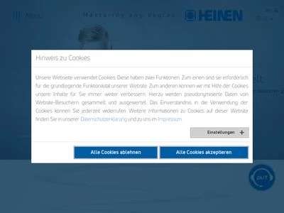 Website von Heinen Freezing GmbH & Co. KG