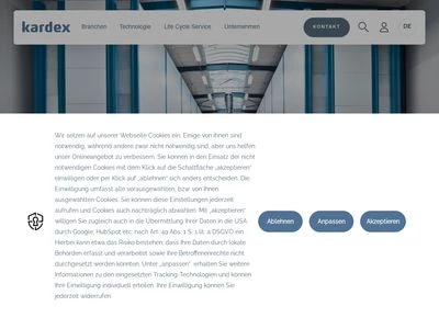 Website von Kardex Holding AG