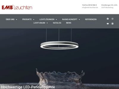 Website von EMB-Leuchten GmbH