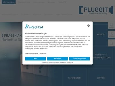 Website von Pluggit GmbH