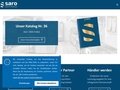 Website von SARO Gastro-Products GmbH