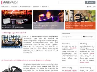 Website von Audio Pro Heilbronn Elektroakustik GmbH