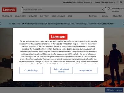 Website von Lenovo (Deutschland) GmbH