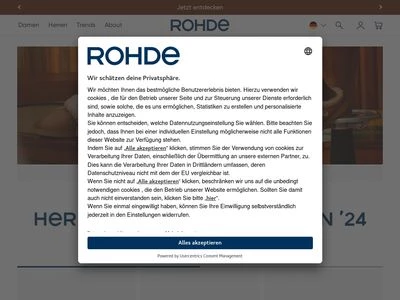 Website von Rohde Shoes GmbH