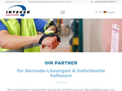 Website von Integer Solutions GmbH