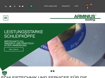 Website von ARMINIUS Schleifmittel GmbH