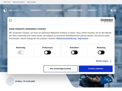 Website von TIB Chemicals AG