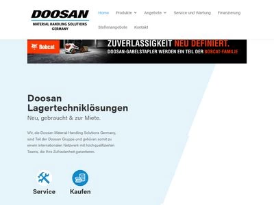 Website von Doosan Material Handling Solutions Germany (DMHS)