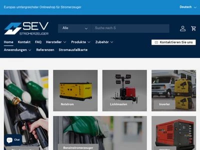 Website von SEV GmbH