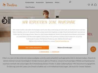 Website von Pinolino Kinderträume GmbH