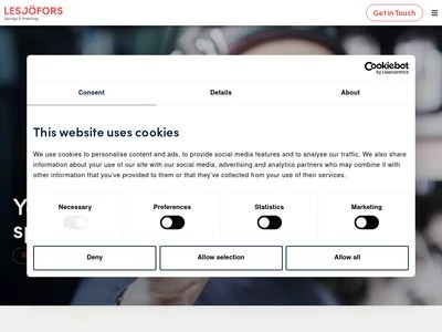 Website von Lesjöfors Industrial Springs & Pressings GmbH