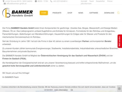 Website von Bammer Handels GmbH