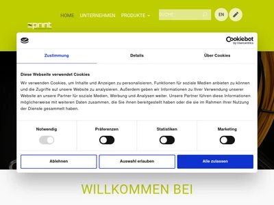 Website von SPRINT Kabelverlegesysteme GmbH