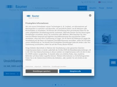 Website von Baumer GmbH