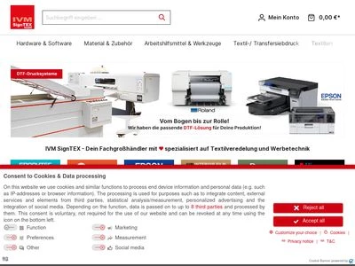 Website von IVM SignTEX GmbH