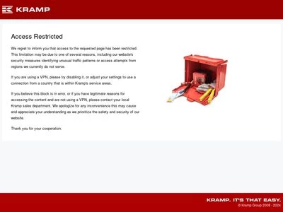 Website von Kramp GmbH