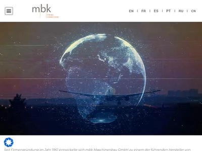 Website von MBK Maschinenbau GmbH