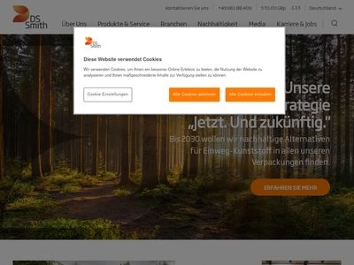 Website von DS Smith Packaging Deutschland Stiftung & Co. KG