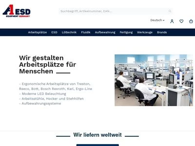 Website von A1-ESD equipment GmbH