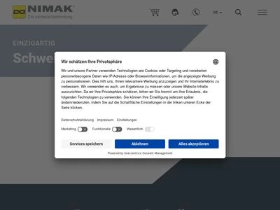 Website von NIMAK GmbH