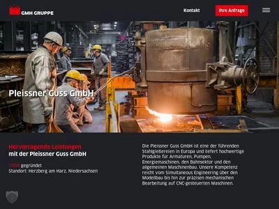 Website von Pleissner Guss GmbH