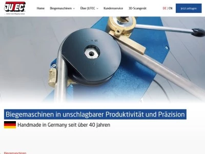 Website von JUTEC Biegesysteme GmbH & Co. KG