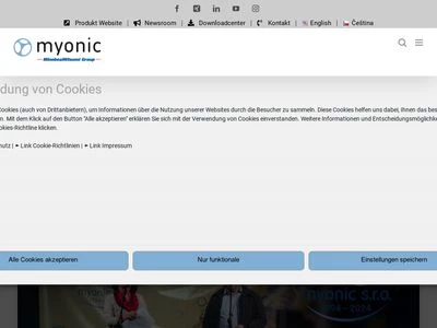 Website von myonic GmbH