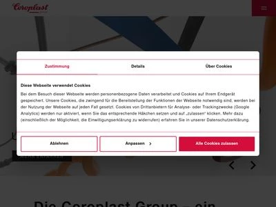 Website von Coroplast Fritz Müller GmbH und Co. KG