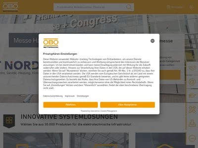 Website von OBO Bettermann Holding GmbH & Co. KG