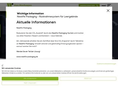 Website von VAN MERHAGEN + SEEGER GMBH