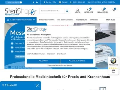 Website von STERI-TECH GmbH