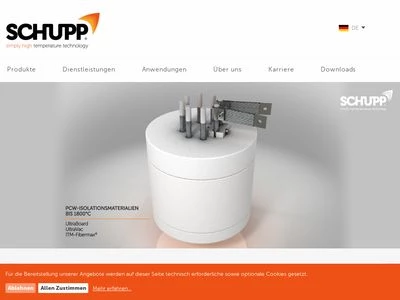 Website von M.E. Schupp Industriekeramik GmbH & Co. KG